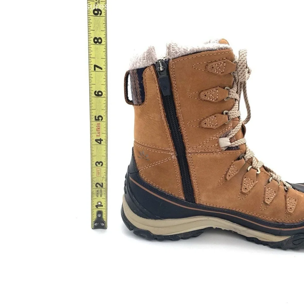 Oboz B-Dry Waterproof Insulated Winter Hiking Boots Women's 7.5 Brown Plaid 200g